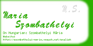 maria szombathelyi business card